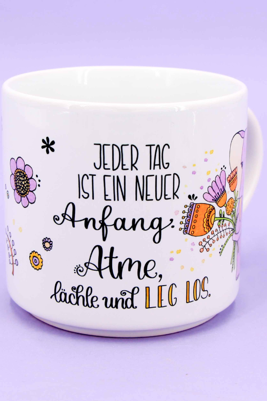 Tasse stapelbar "Neuer Anfang"