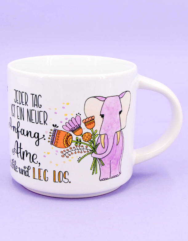 Tasse stapelbar "Neuer Anfang"