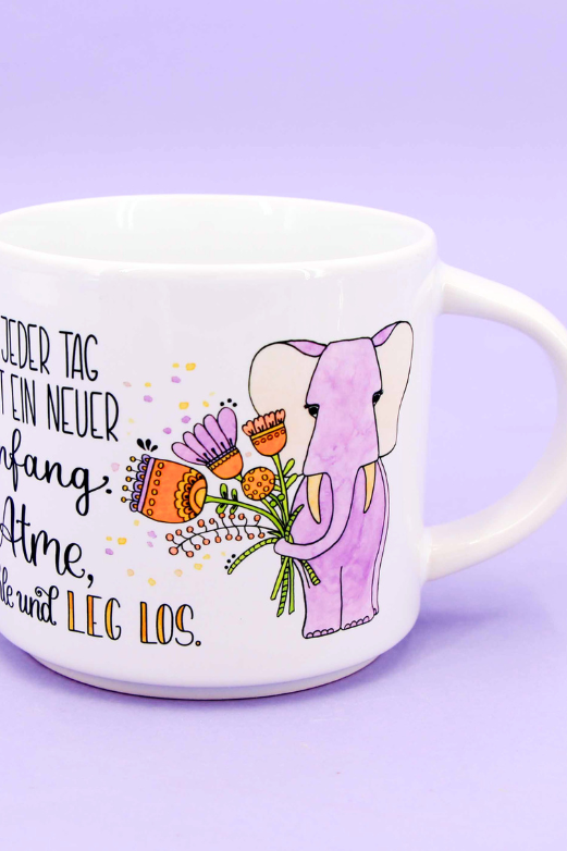 Tasse stapelbar "Neuer Anfang"
