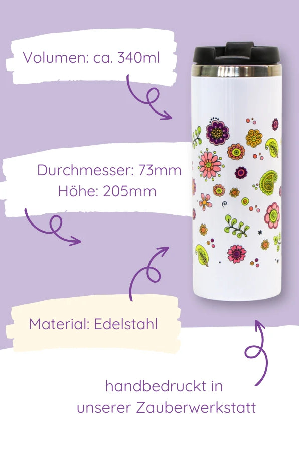 Thermobecher "Glücksblumen"