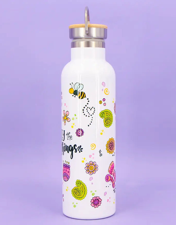 Thermosflasche Bambusdeckel "Enjoy the little things"