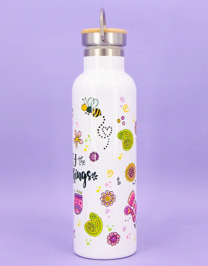 Thermosflasche Bambusdeckel "Enjoy the little things"