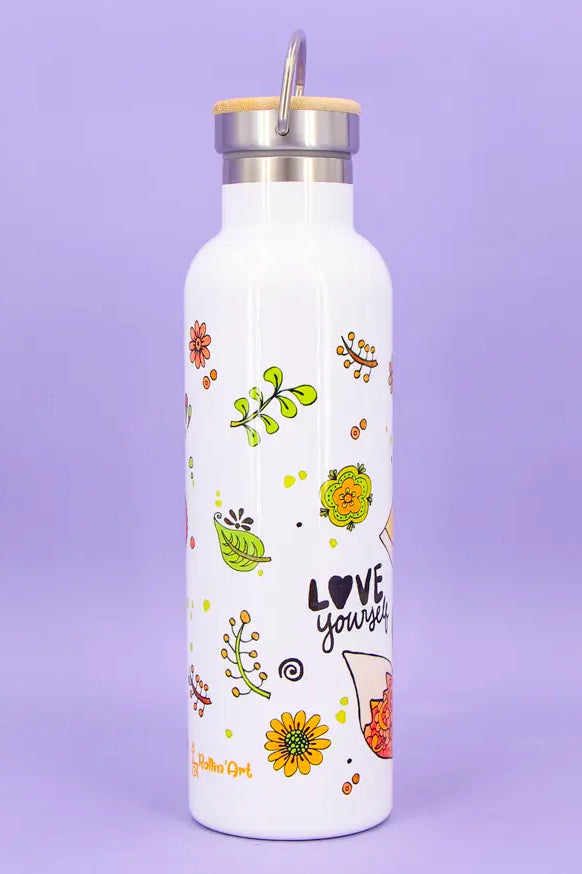Thermosflasche Bambusdeckel "Fuchs"