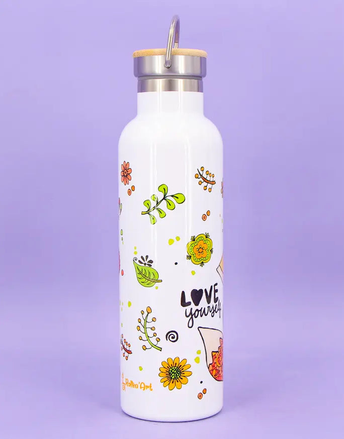 Thermosflasche Bambusdeckel "Fuchs"