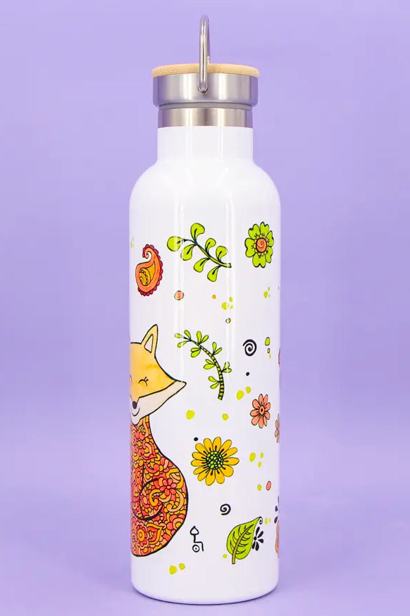 Thermosflasche Bambusdeckel "Fuchs"