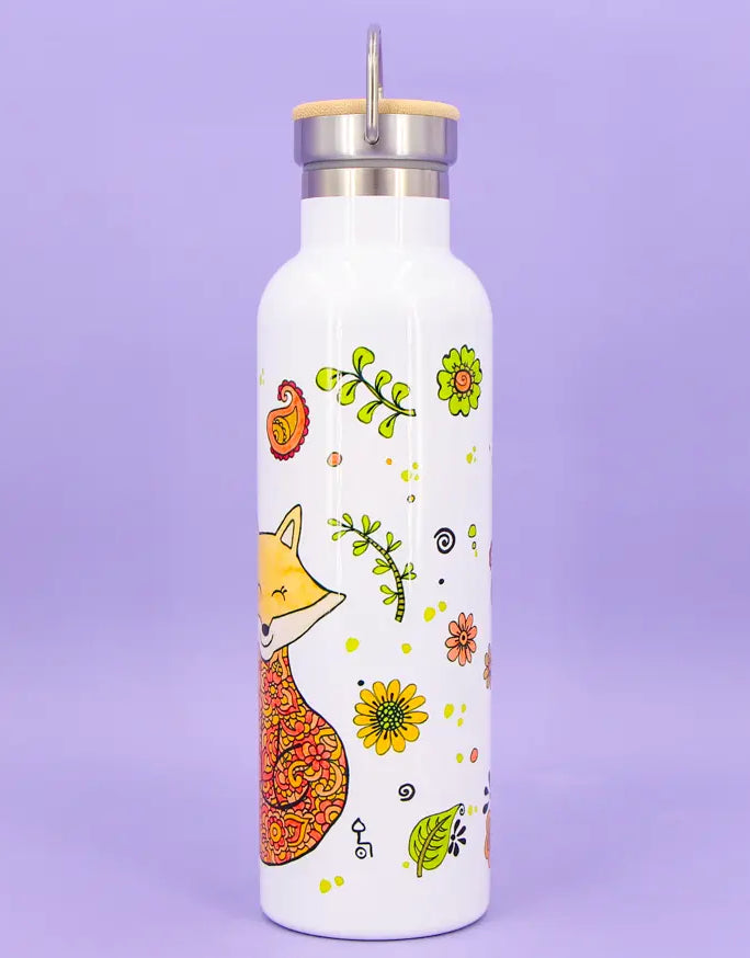 Thermosflasche Bambusdeckel "Fuchs"