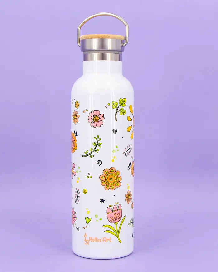 Thermosflasche Bambusdeckel "Lächeln"