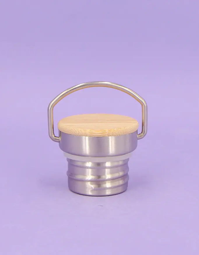 Thermosflasche Bambusdeckel "Meine Glücksflasche"