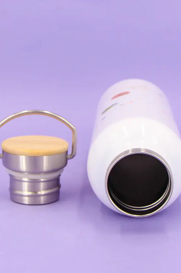 Thermosflasche Bambusdeckel "Mut"