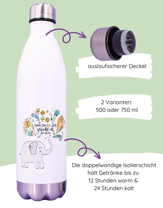 Trinkflasche "Glückselefant"