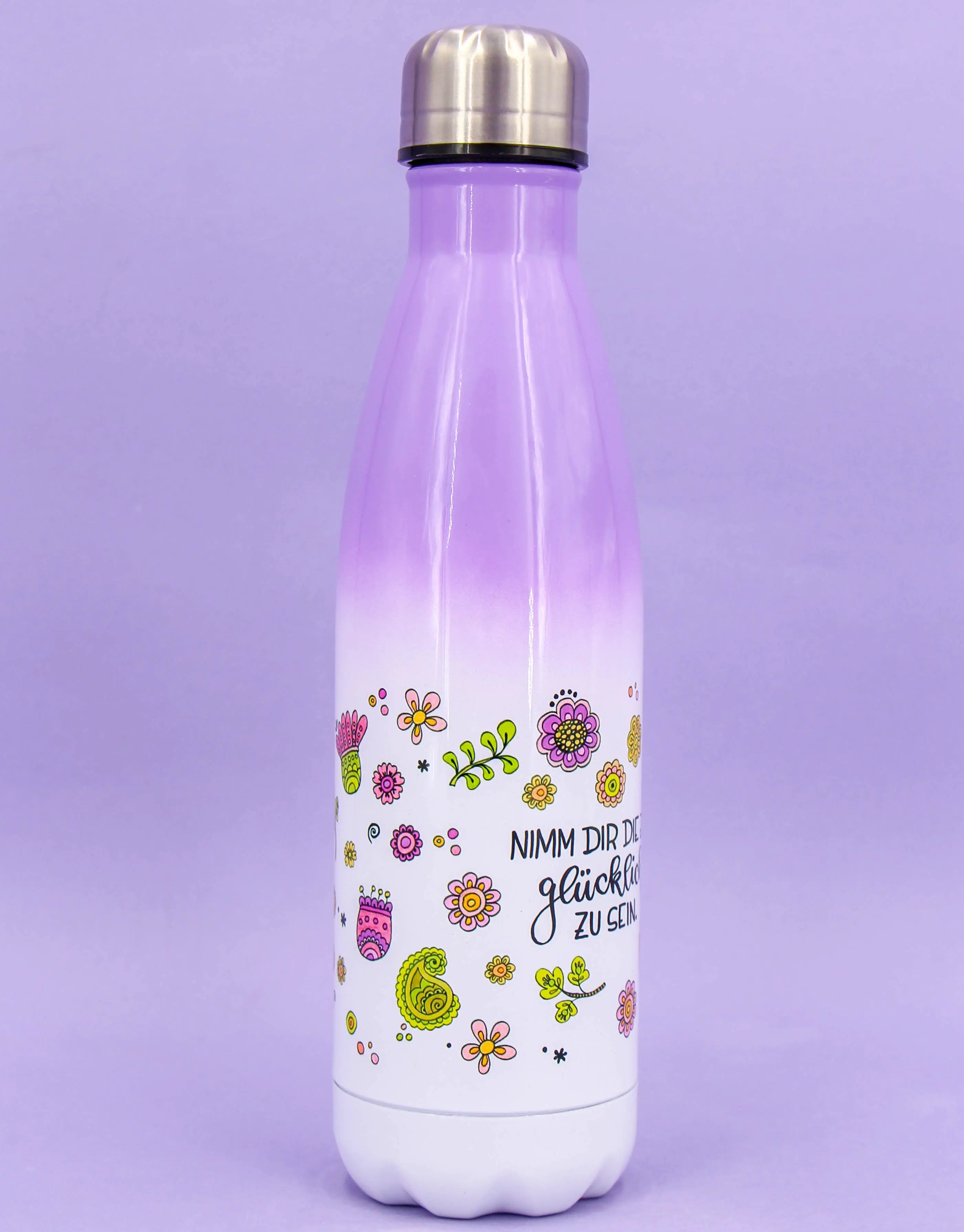 Trinkflasche lila "Nimm dir die Zeit"