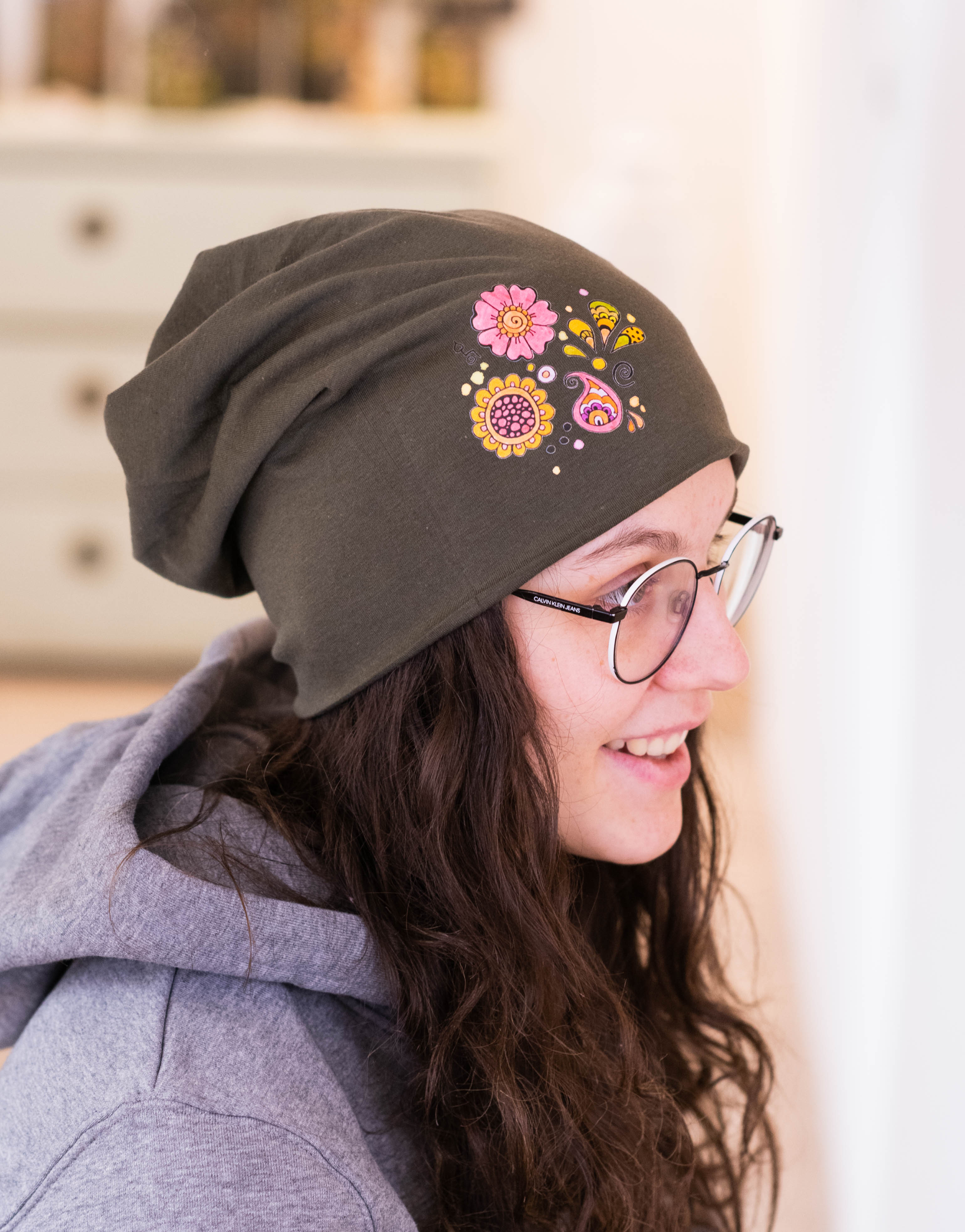 Beanie "Blumen"-RollinArt