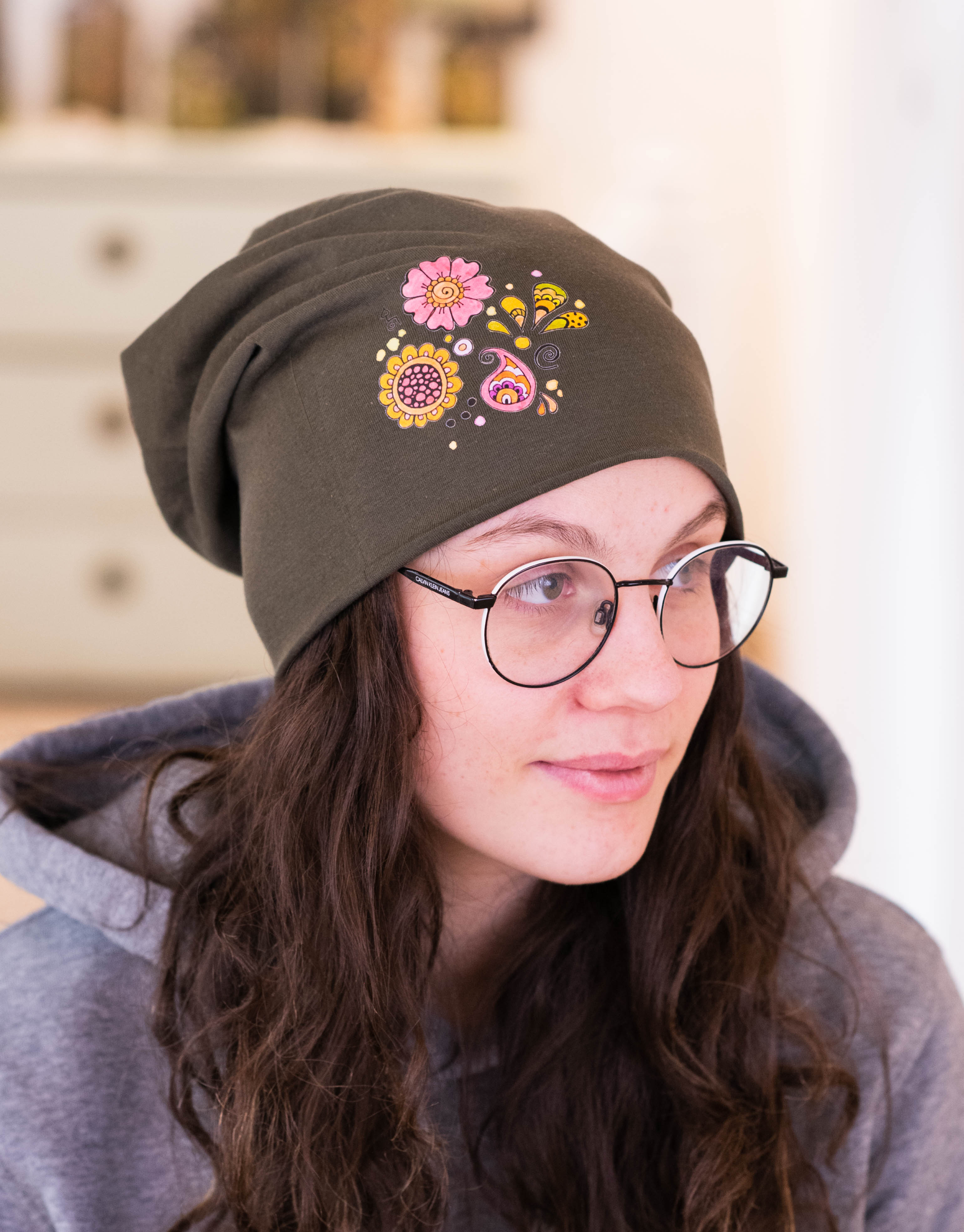 Beanie "Blumen"-RollinArt