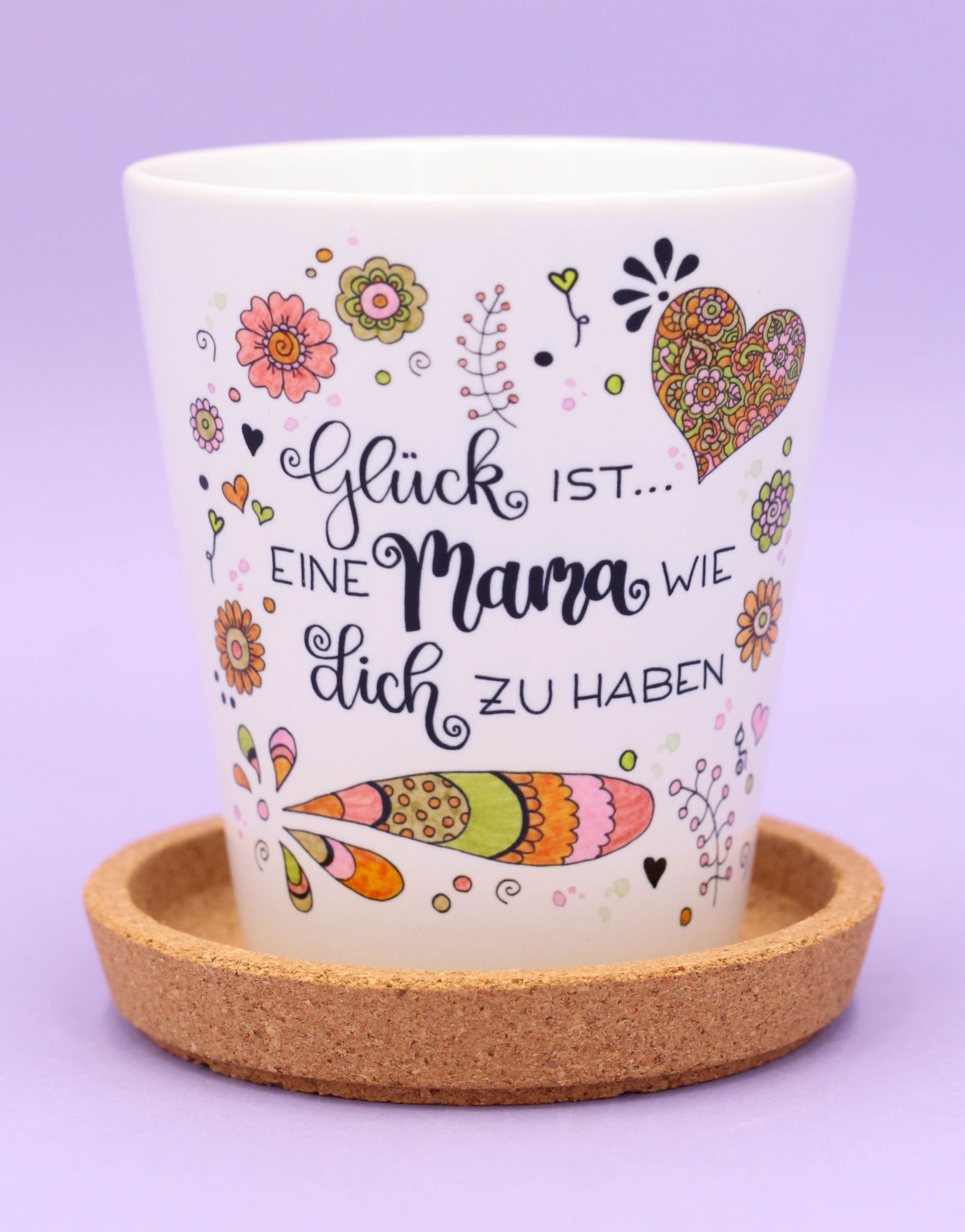 Blumentopf "Glück ist... Mama"-RollinArt