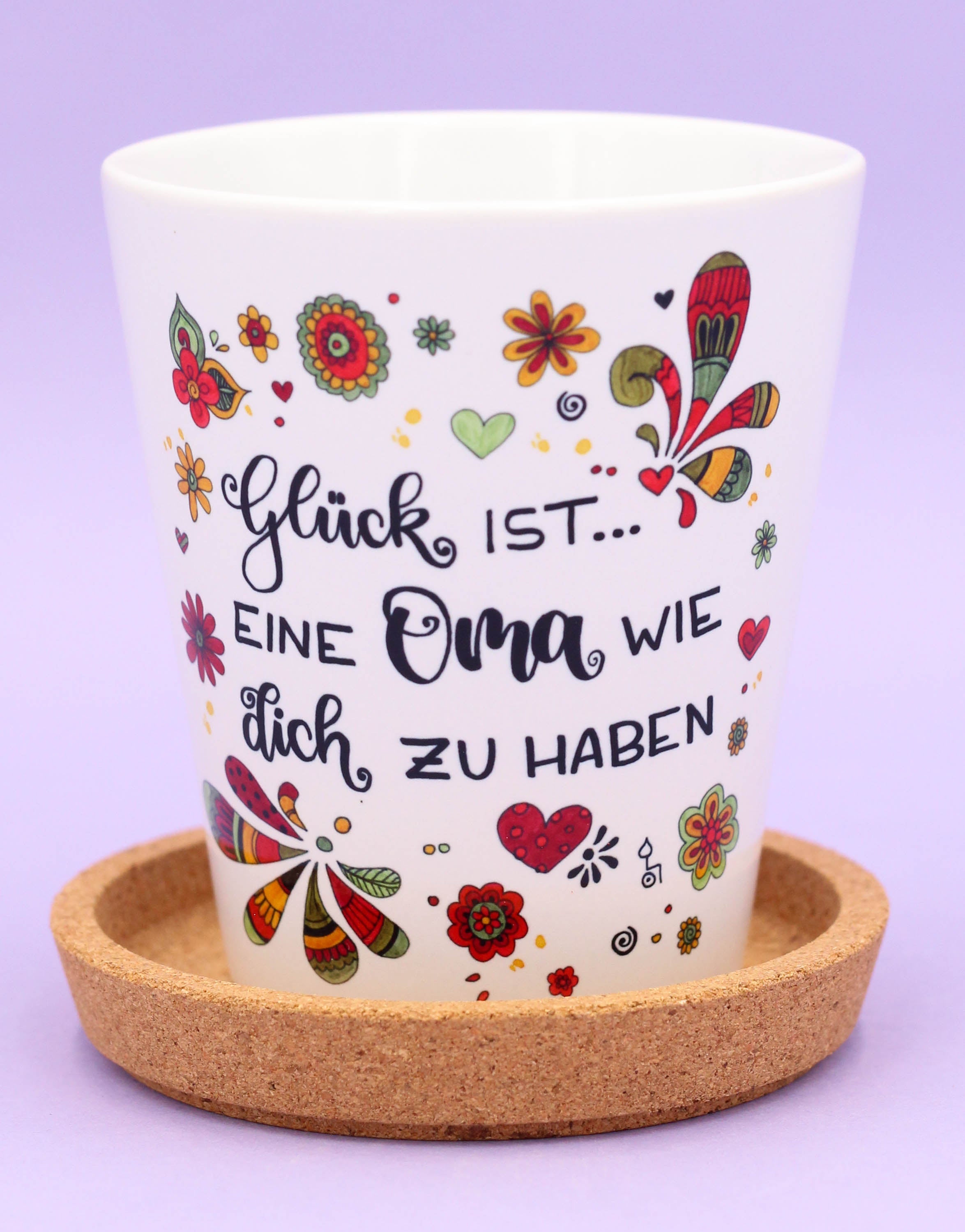 Blumentopf "Glück ist... Oma"-RollinArt