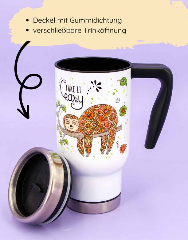 Coffee to go Becher "Faultier"-RollinArt