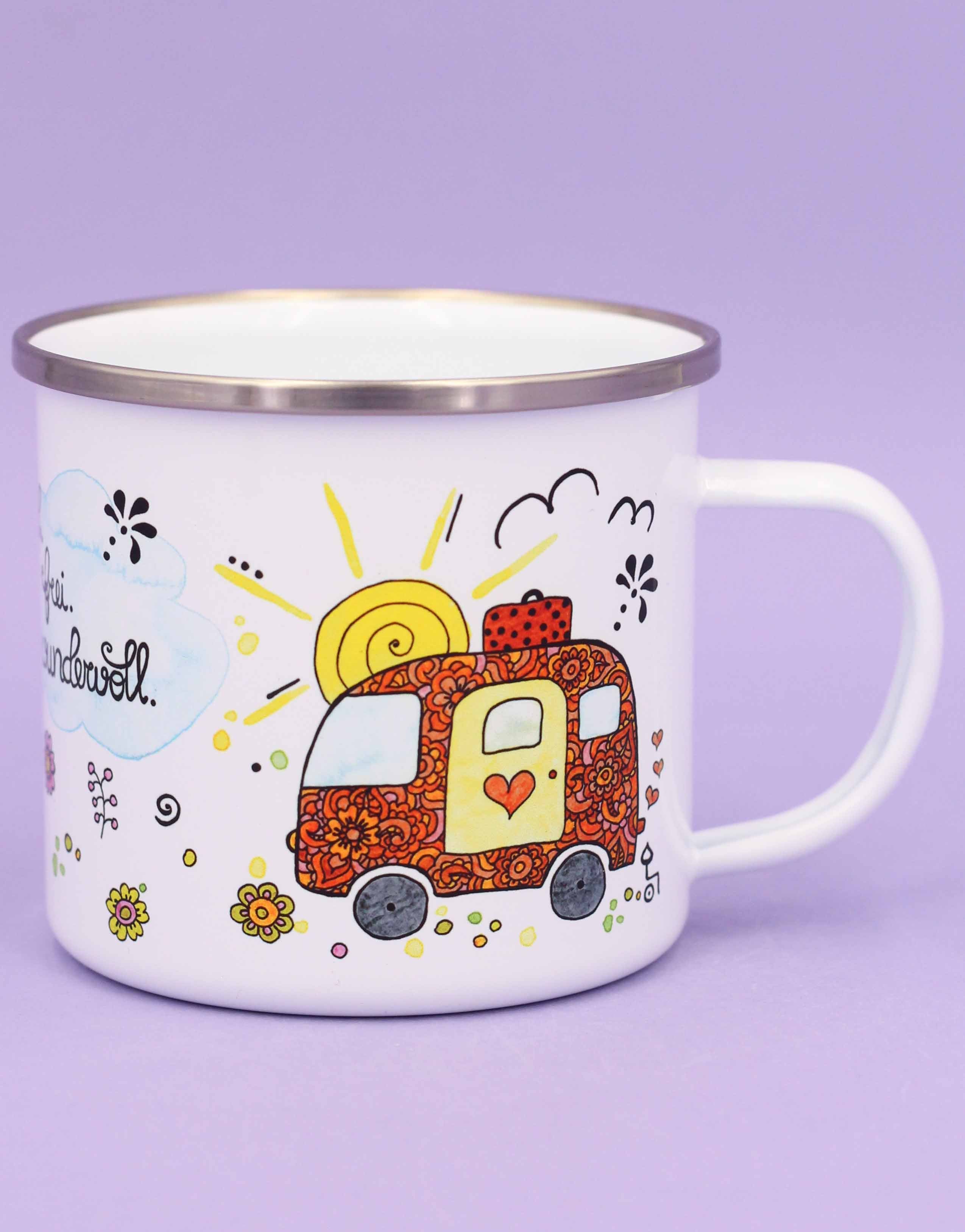 Emaille-Tasse "Camper"-RollinArt
