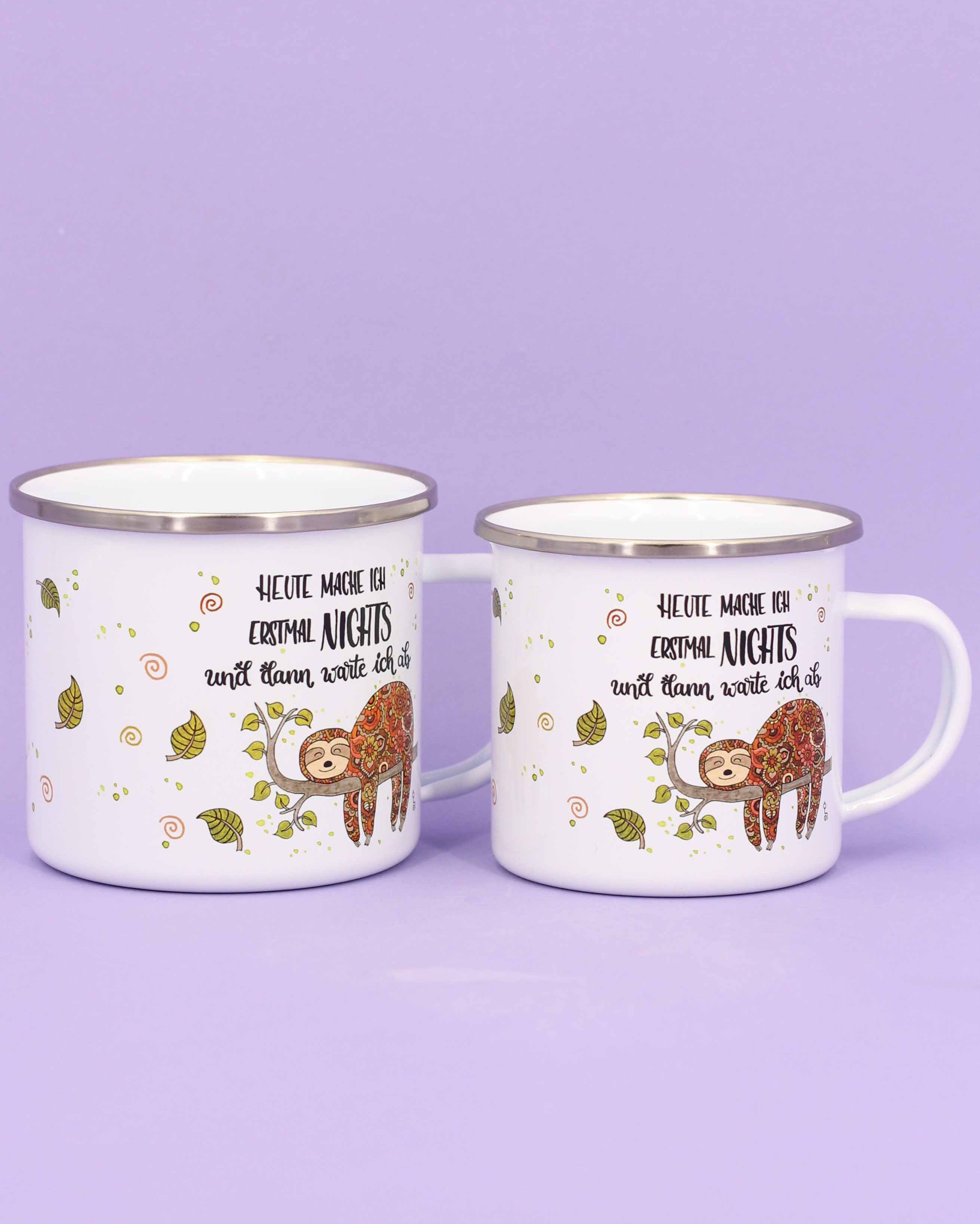 Emaille-Tasse "Faultier"-RollinArt