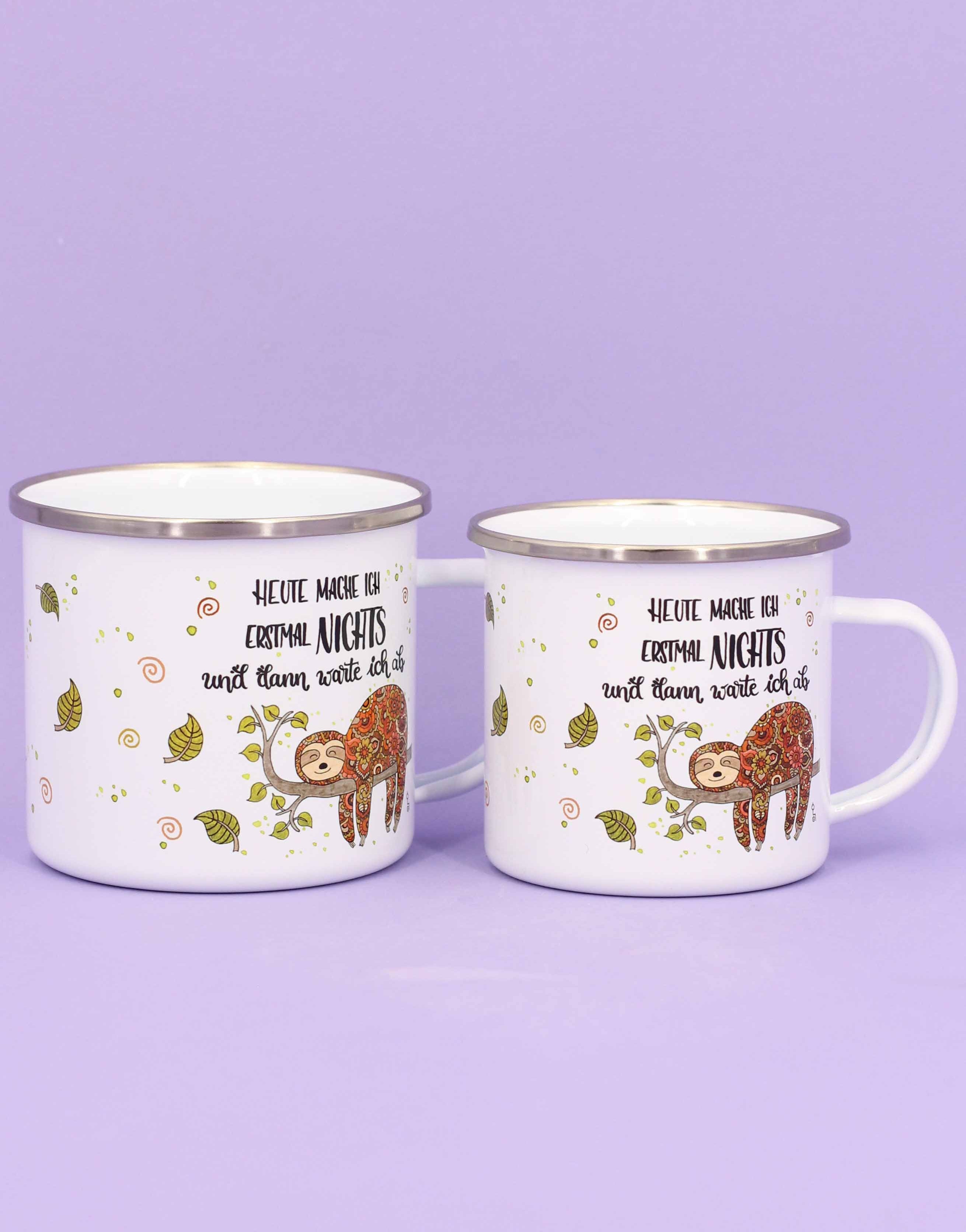 Emaille-Tasse "Faultier"-RollinArt