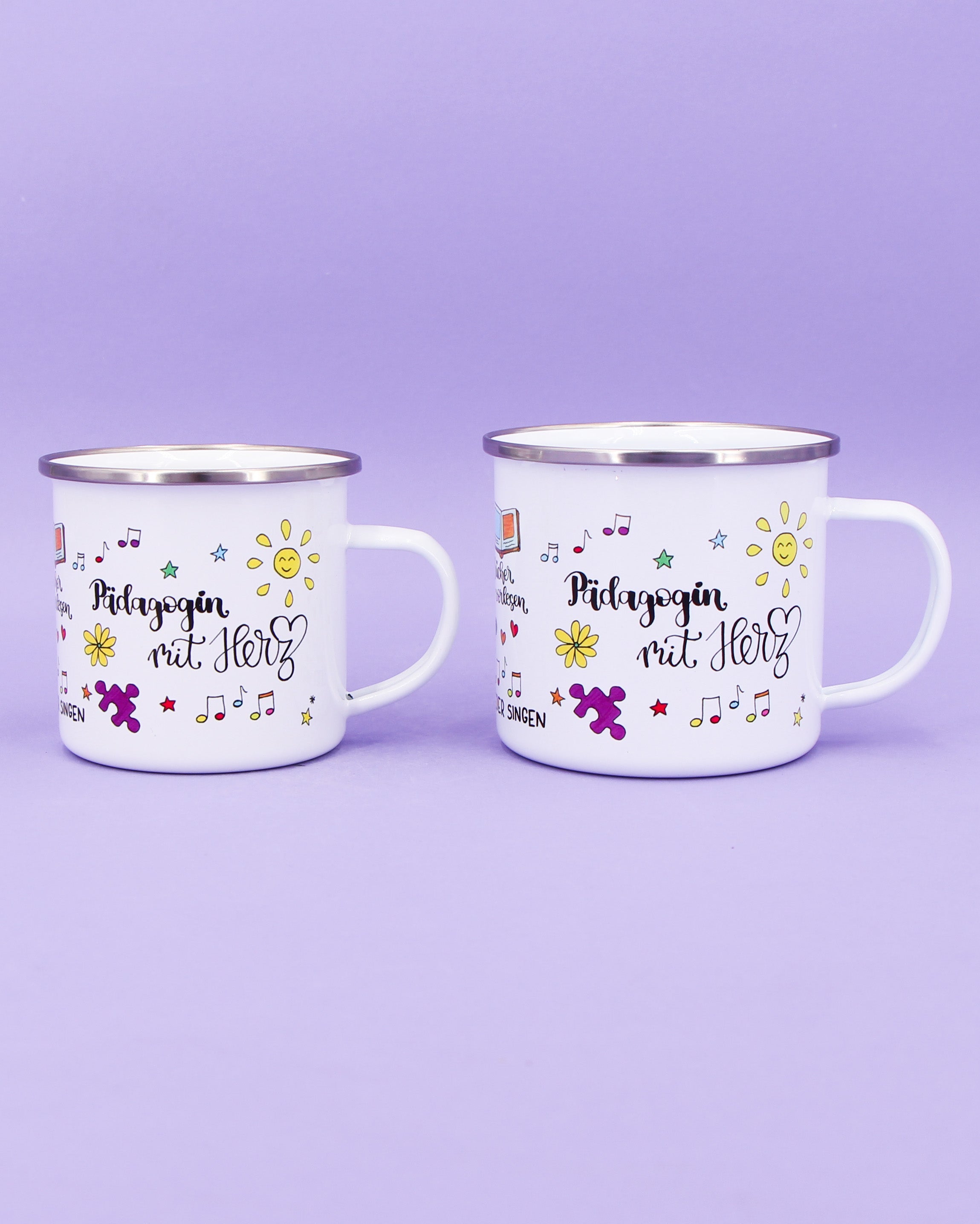 Emaille-Tasse "Pädagogin mit Herz"-RollinArt