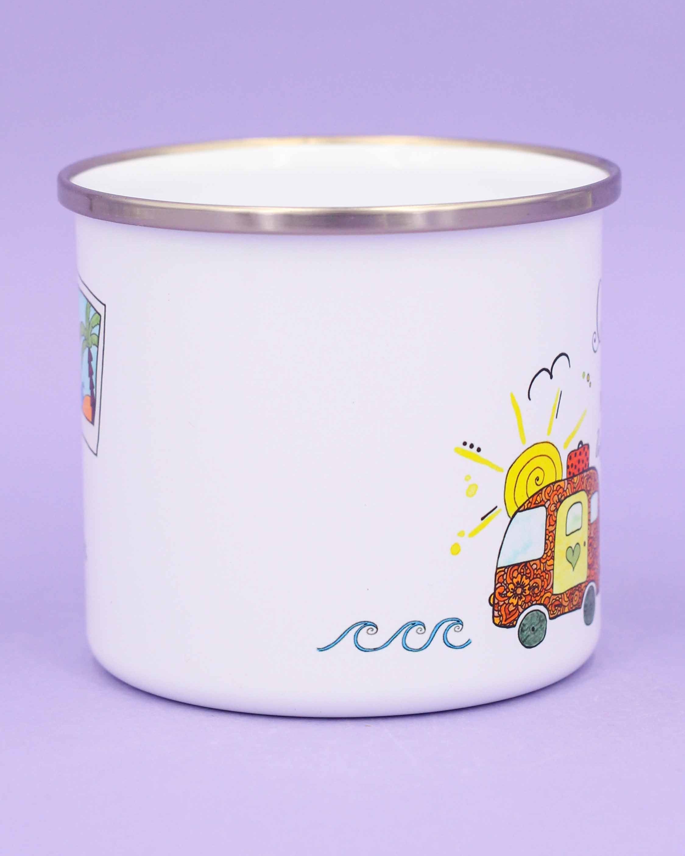 Emaille-Tasse "Reiselust"-RollinArt