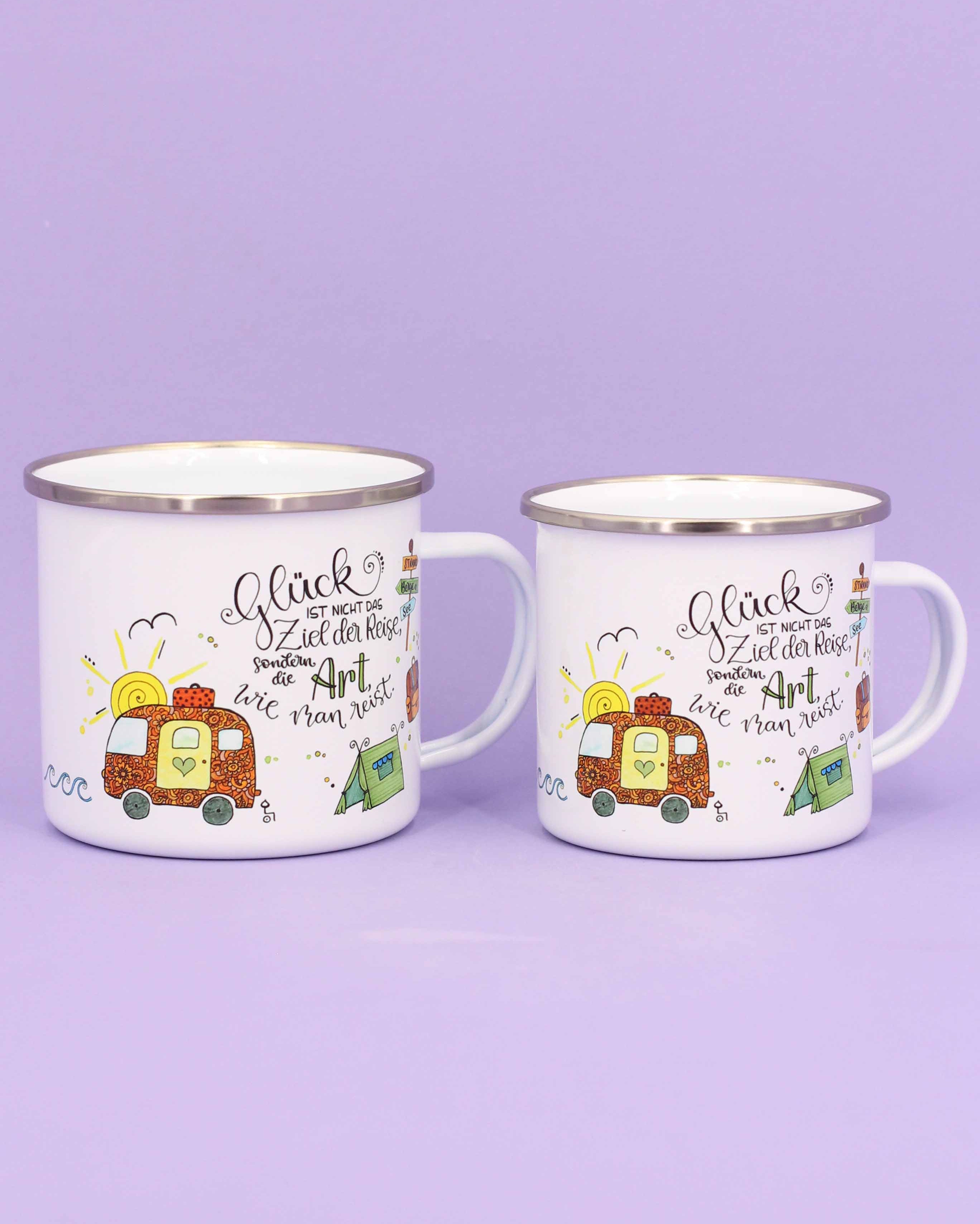 Emaille-Tasse "Reiselust"-RollinArt