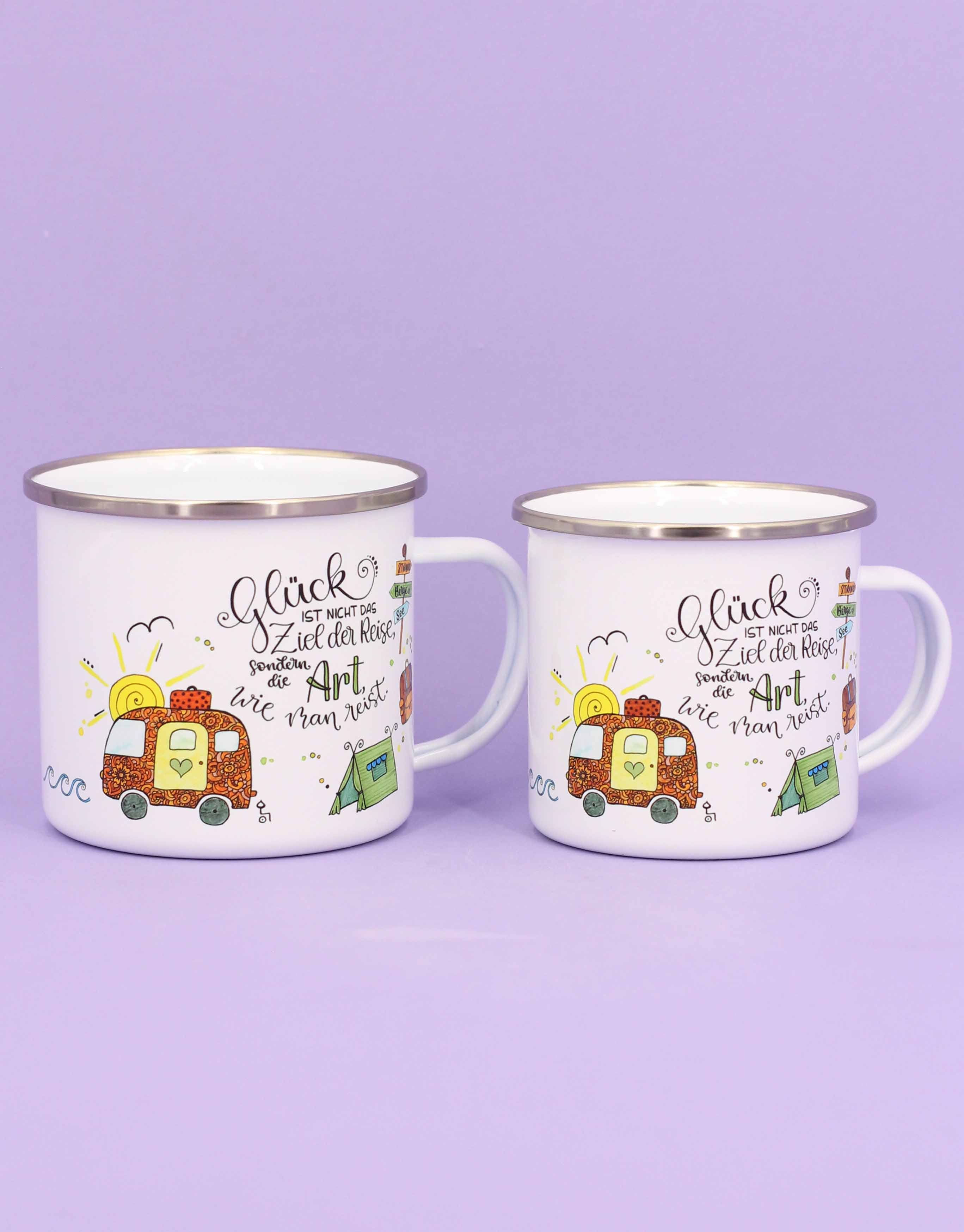 Emaille-Tasse "Reiselust"-RollinArt