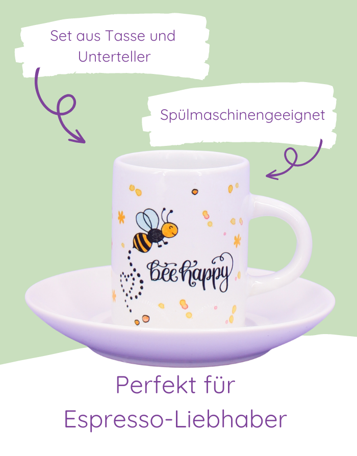 Espressotasse "Bee Happy"-RollinArt