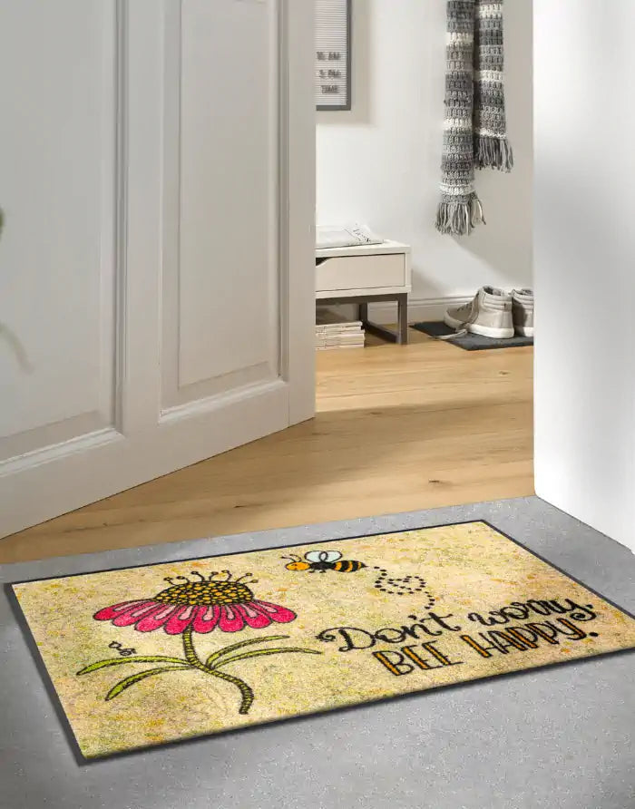Fußmatte "Bee Happy"-50 x 75 cm-RollinArt