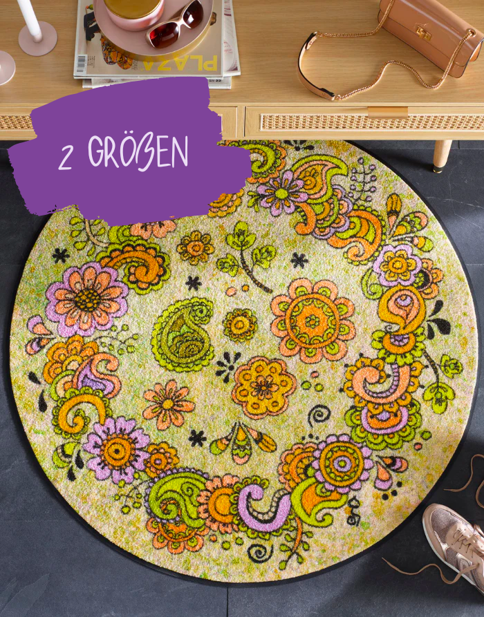 Fußmatte "Happy Flowers"-RollinArt