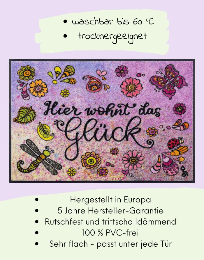Fußmatte "Hier wohnt das Glück"-RollinArt