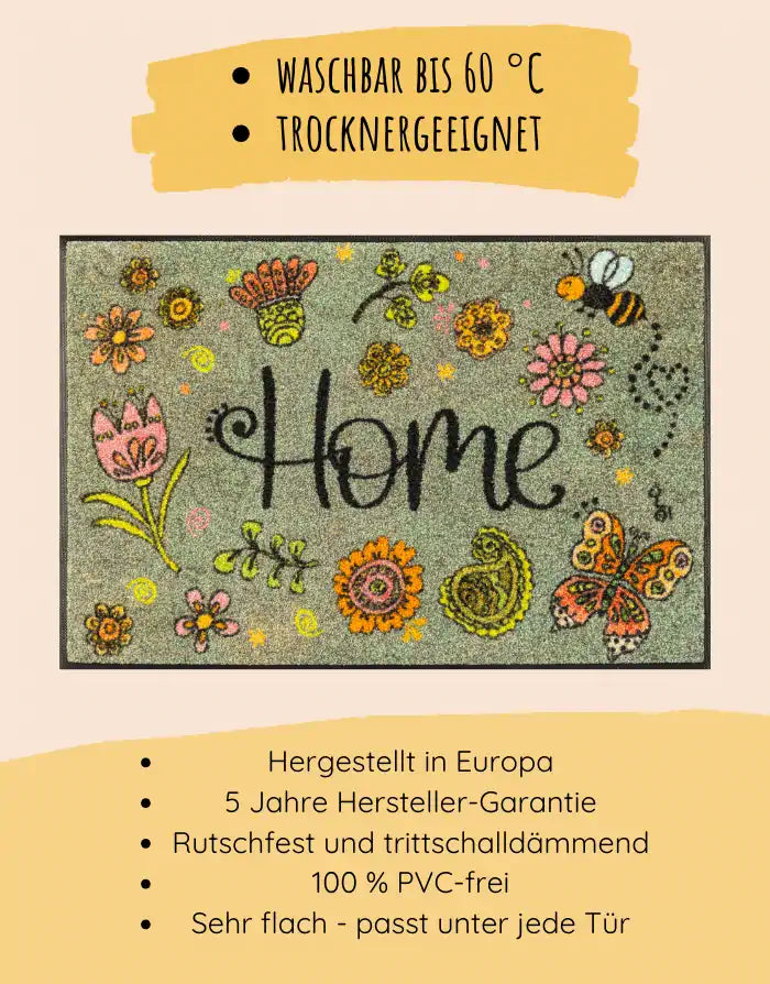 Fußmatte "Lovely Home"-50 x 75 cm-RollinArt