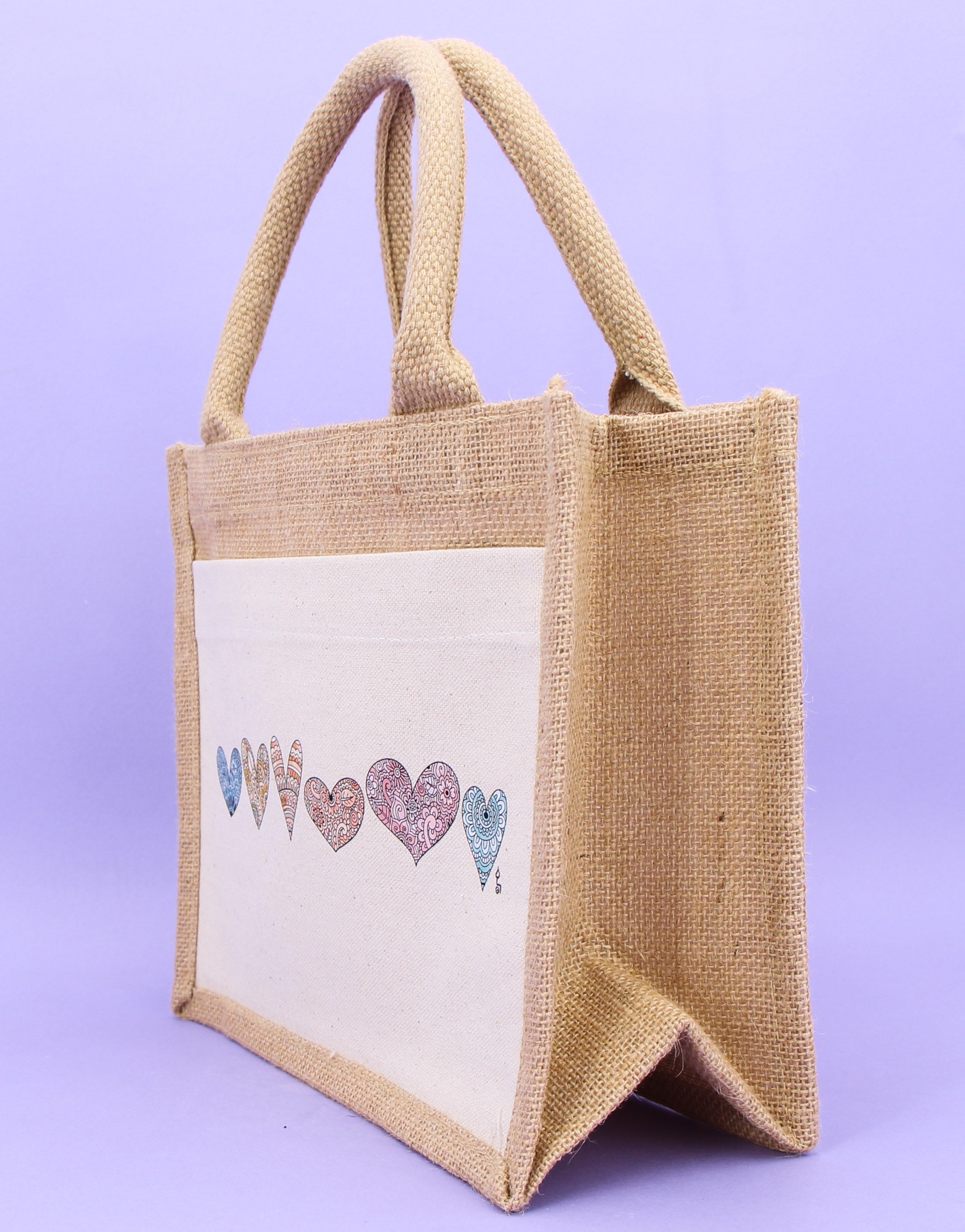 Geschenktasche Jute "Herzen"-RollinArt