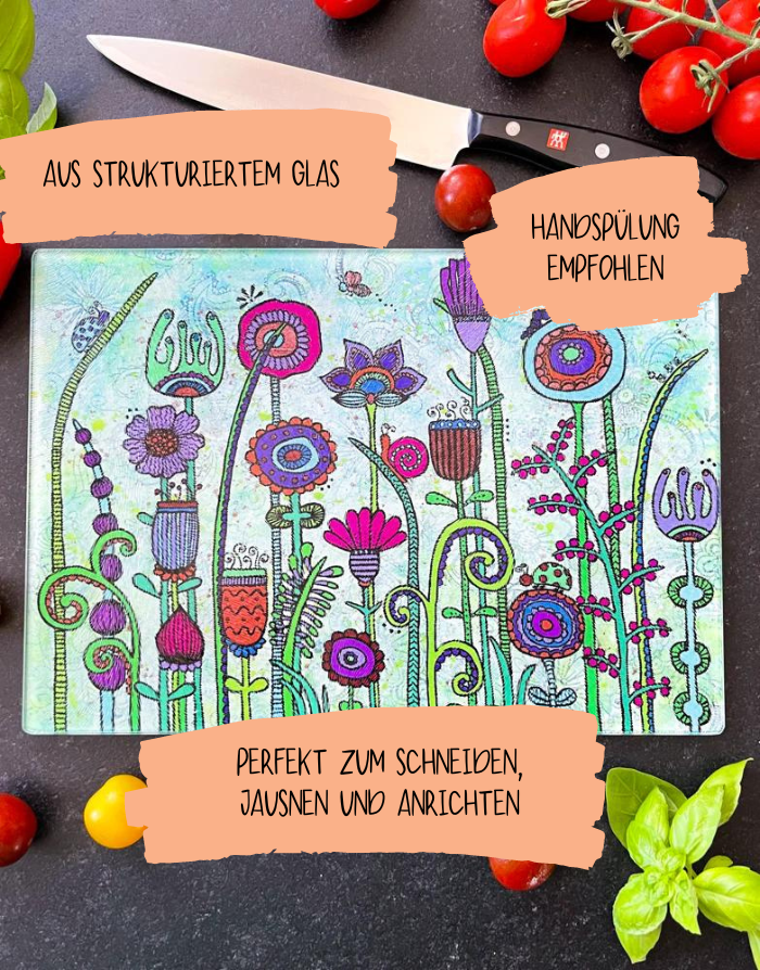 Glasschneidebrett "Oh Happy Day"-RollinArt