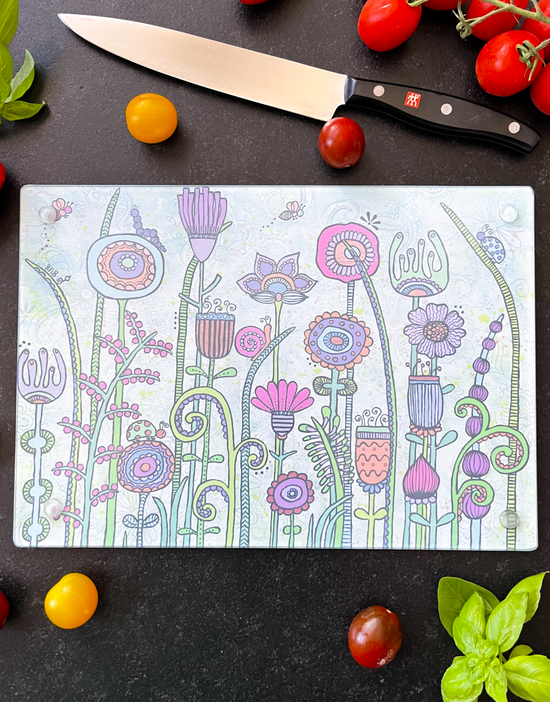 Glasschneidebrett "Oh Happy Day"-RollinArt