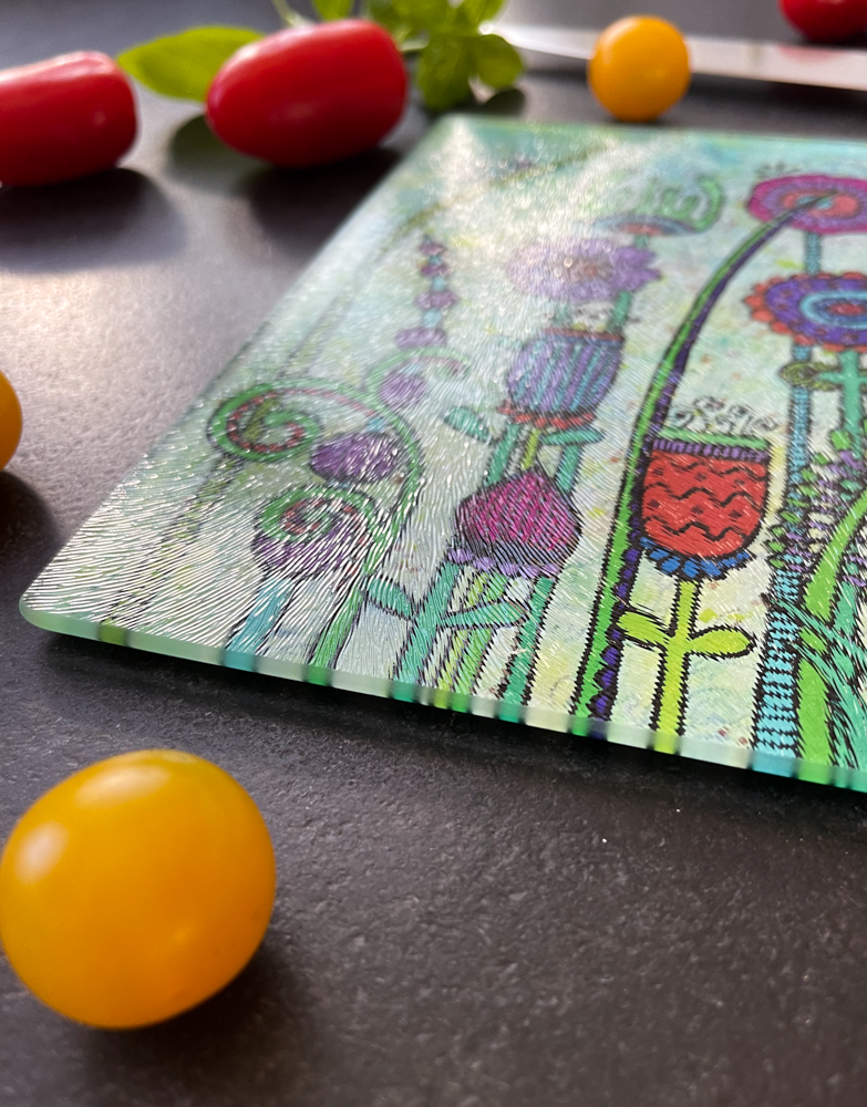 Glasschneidebrett "Oh Happy Day"-RollinArt