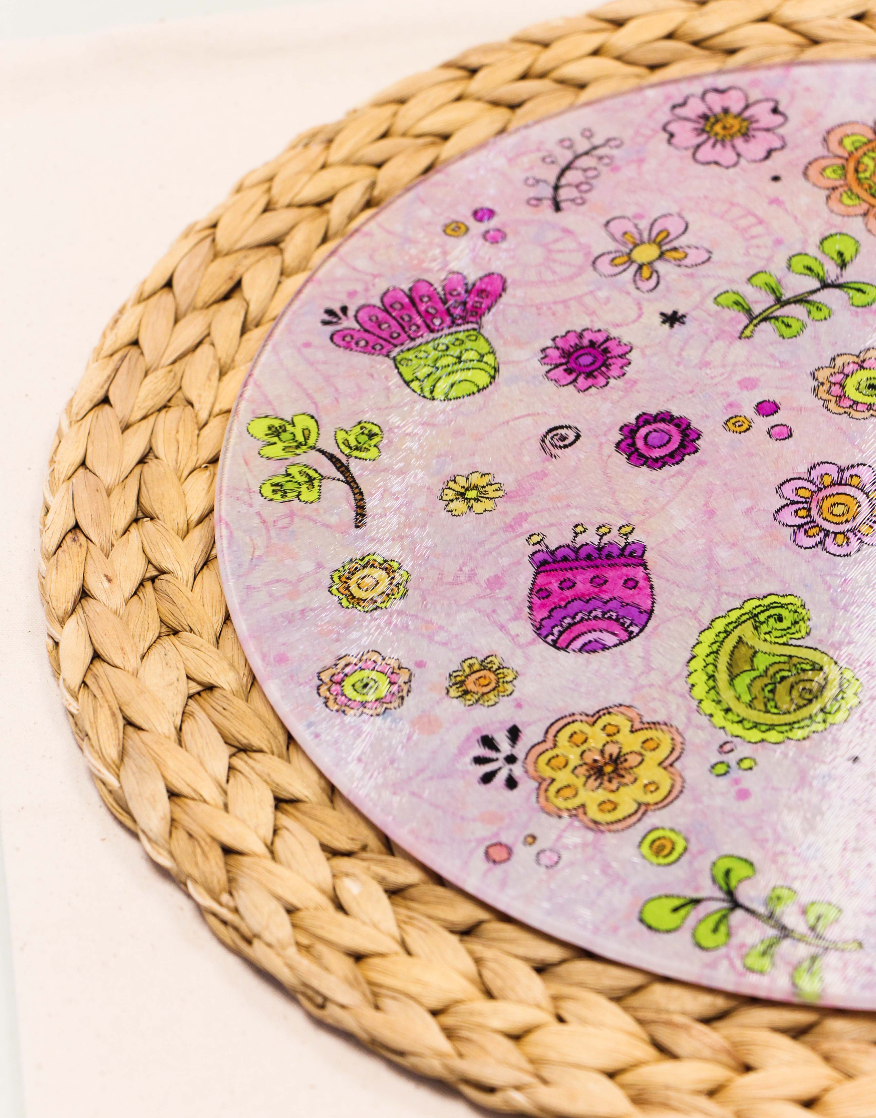 Glasteller "Blumenliebe"-RollinArt