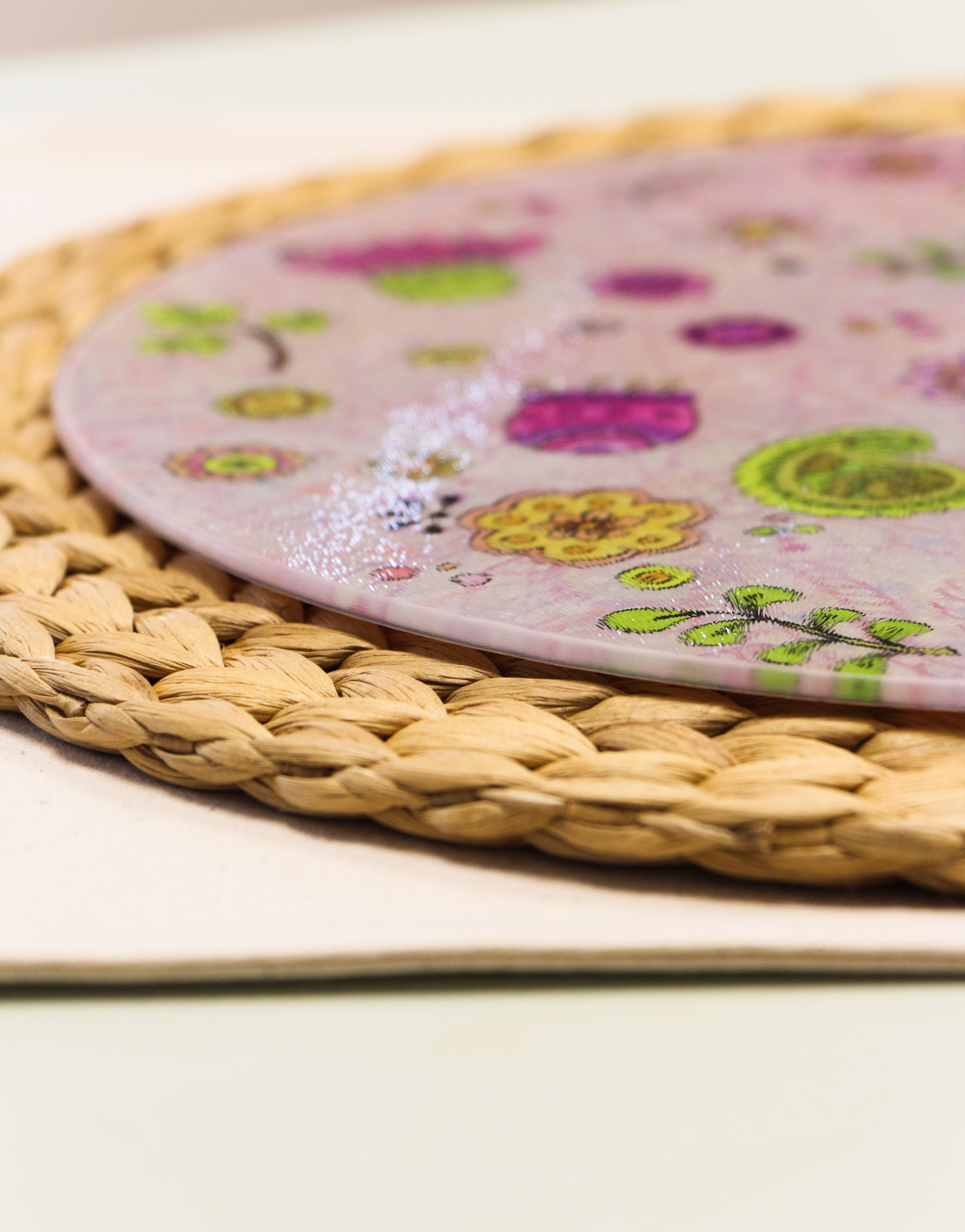 Glasteller "Blumenliebe"-RollinArt