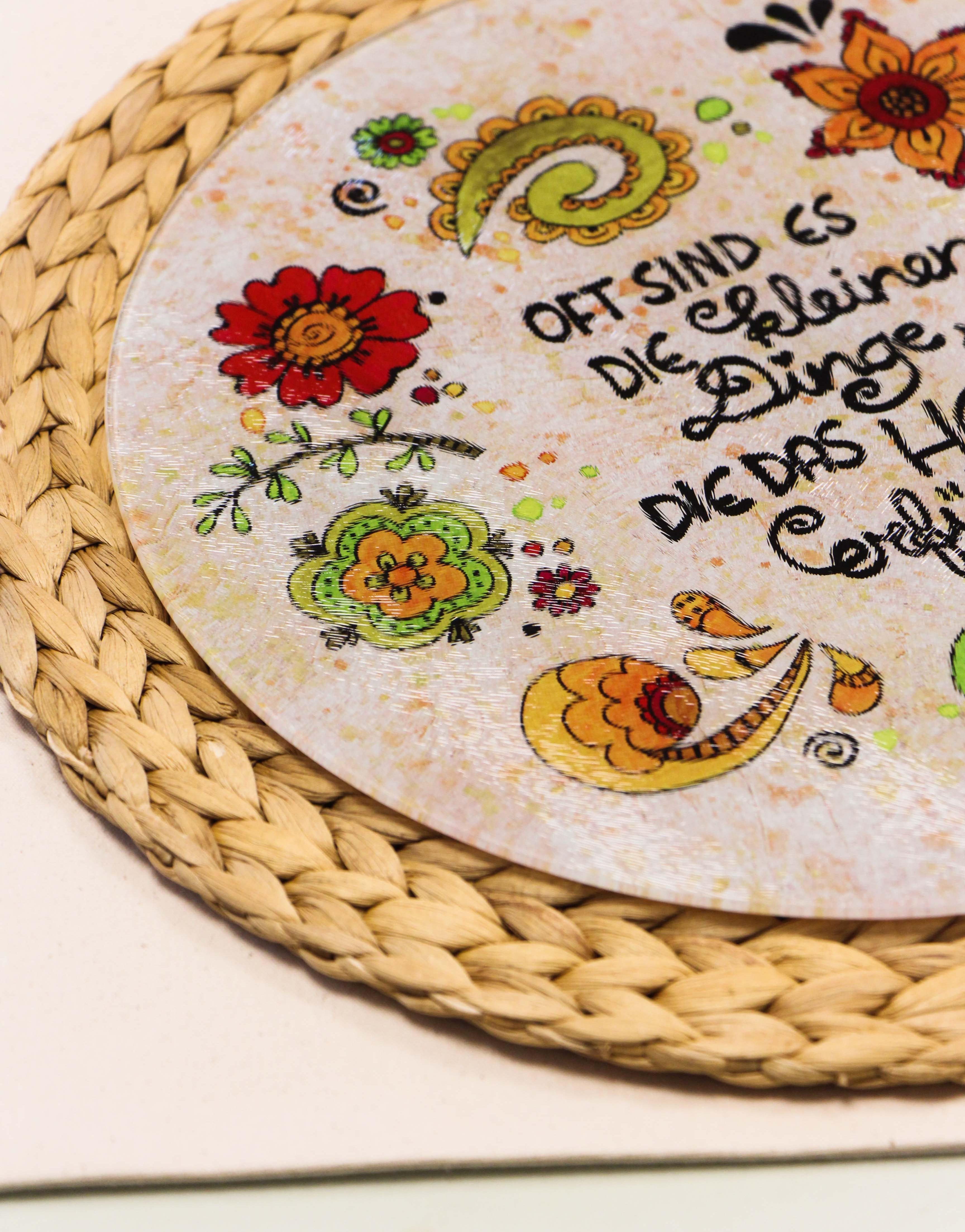 Glasteller "Die kleinen Dinge"-RollinArt