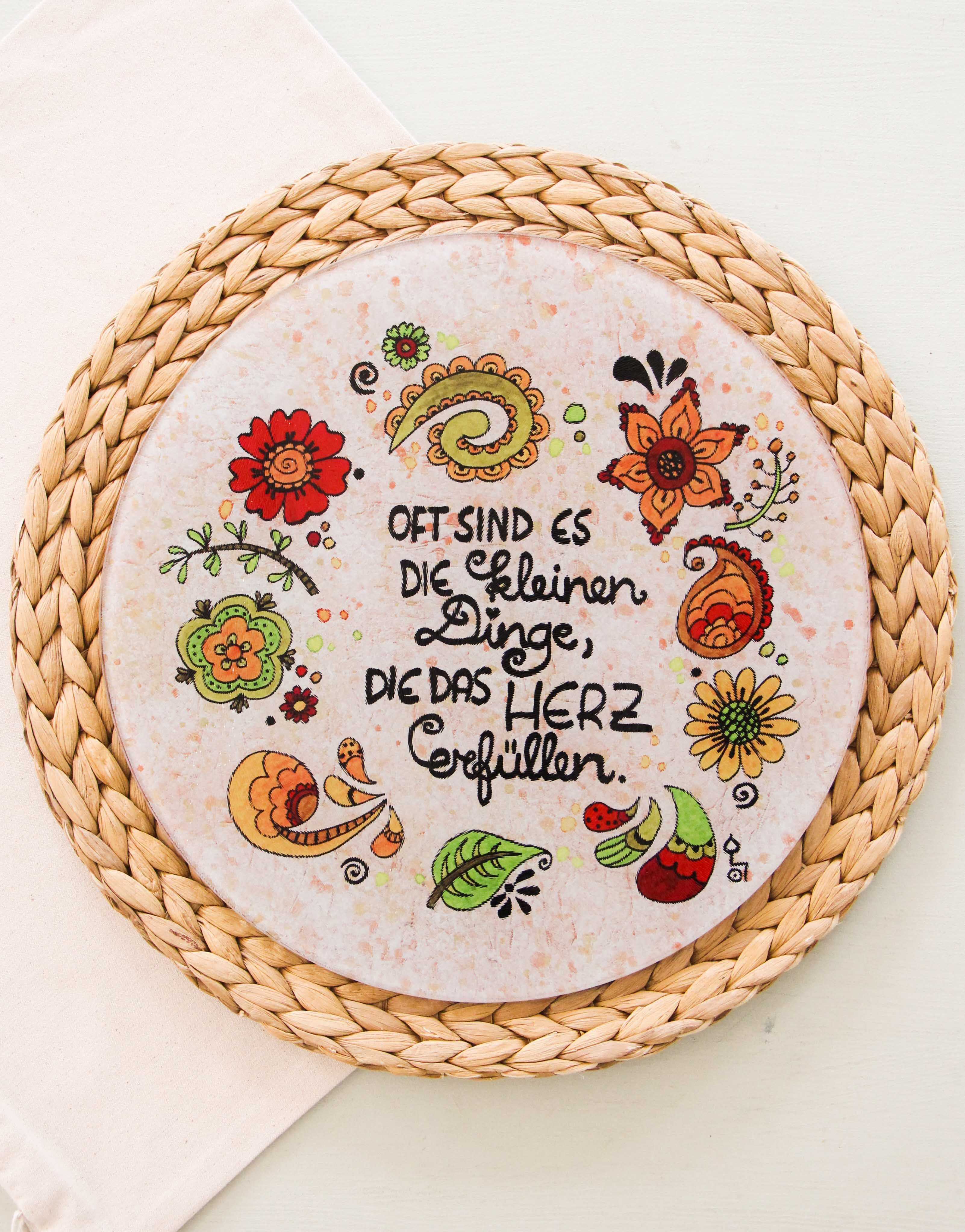 Glasteller "Die kleinen Dinge"-RollinArt