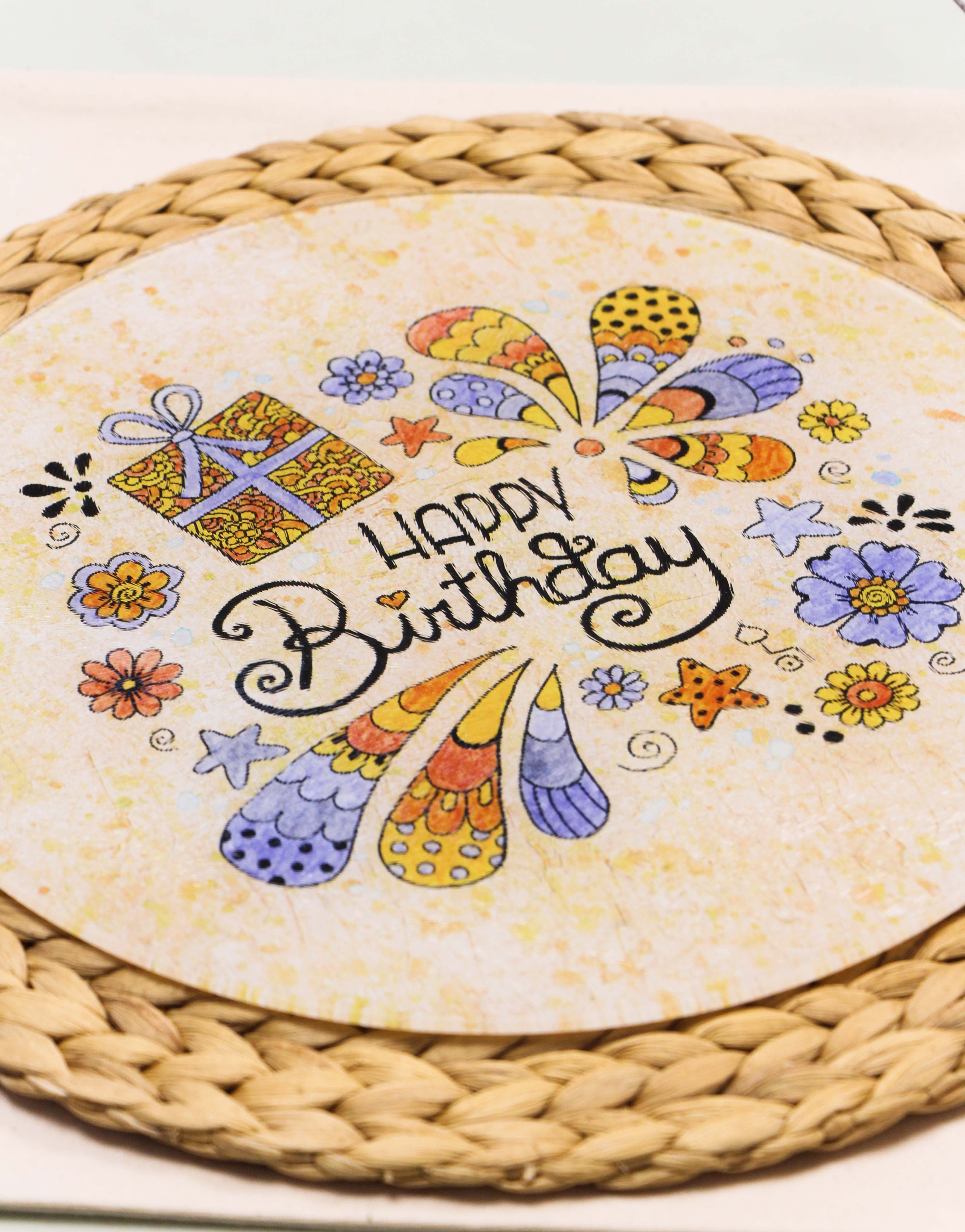 Glasteller "Happy Birthday"-RollinArt