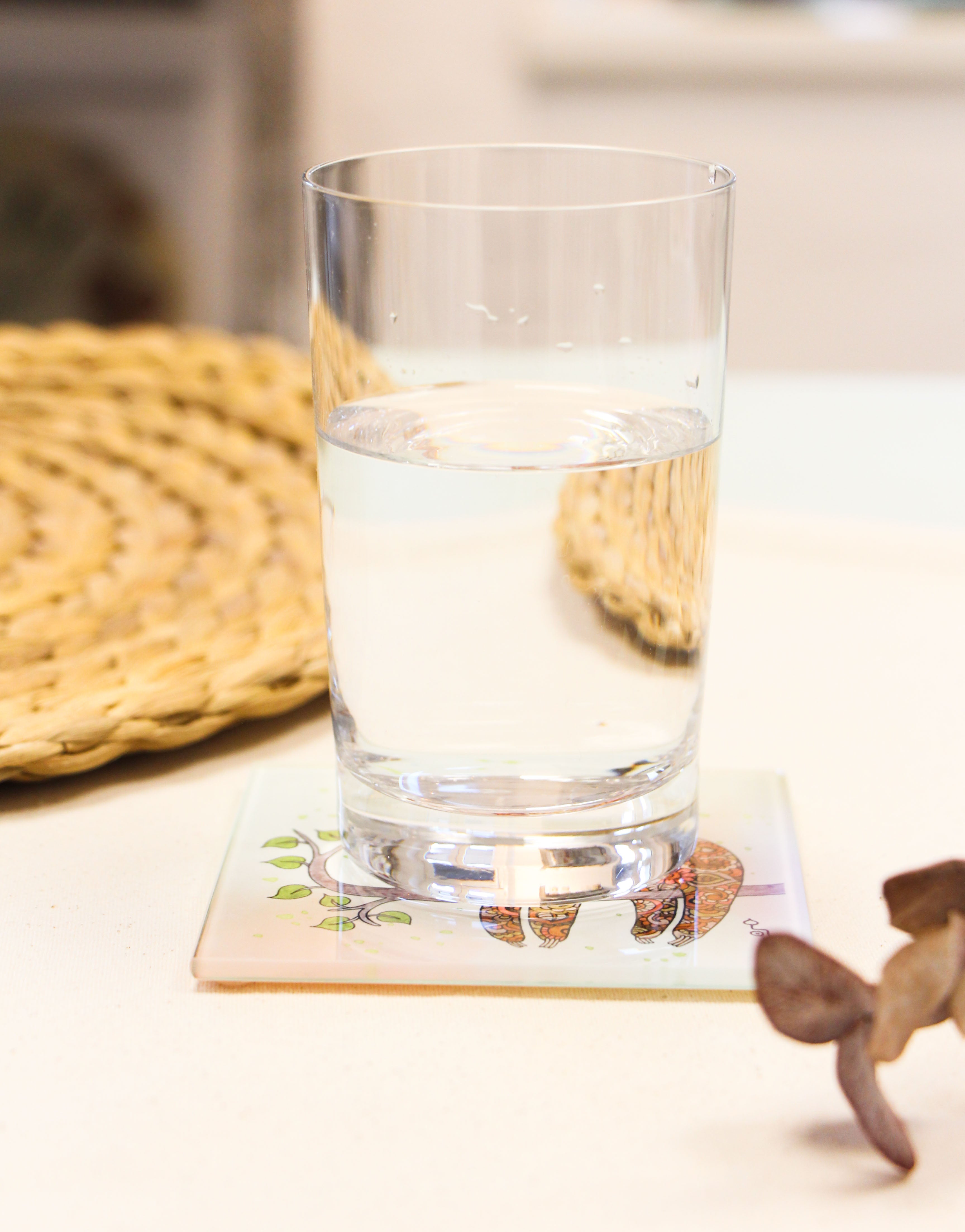 Glasuntersetzer "Faultier"-RollinArt