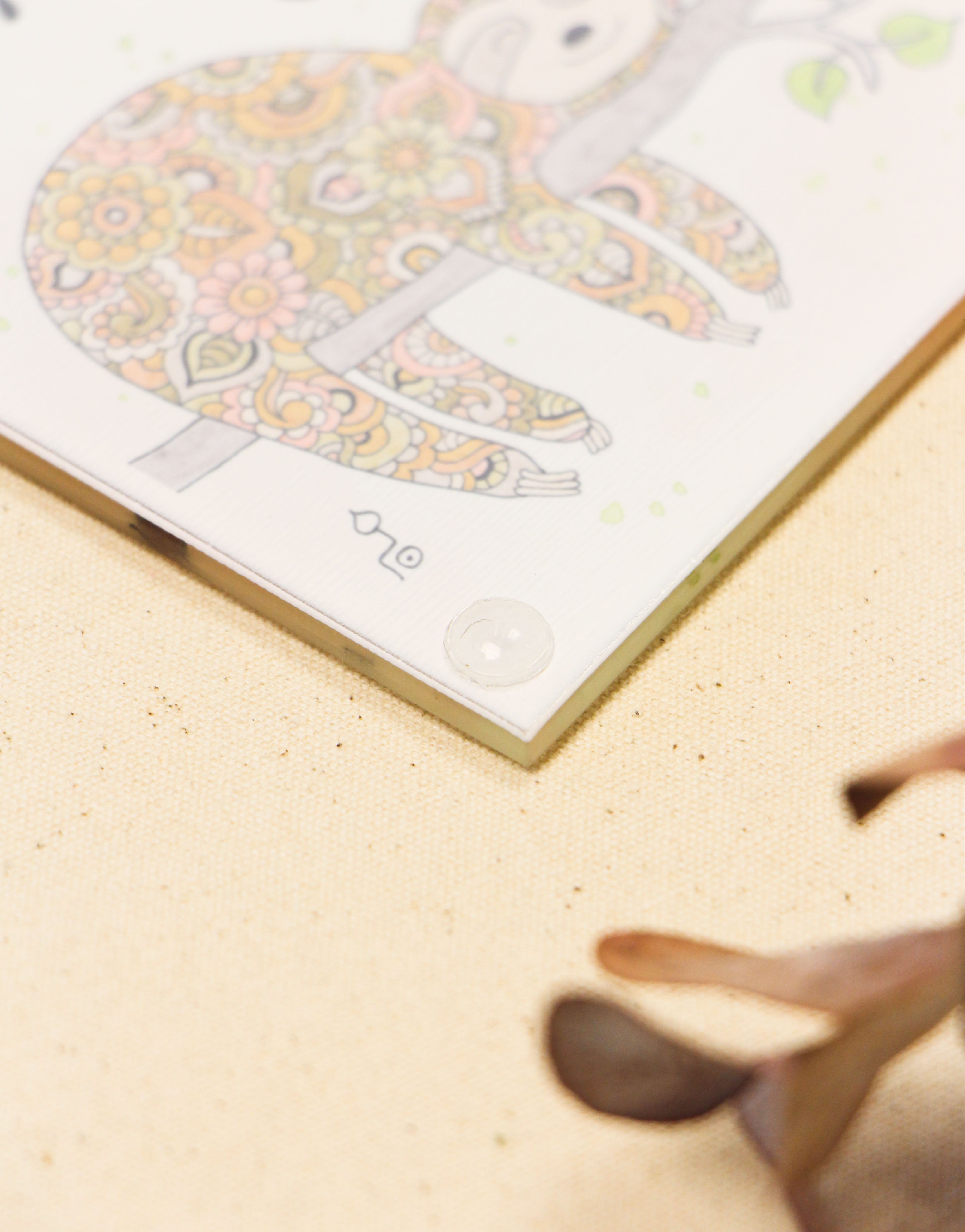 Glasuntersetzer "Faultier"-RollinArt