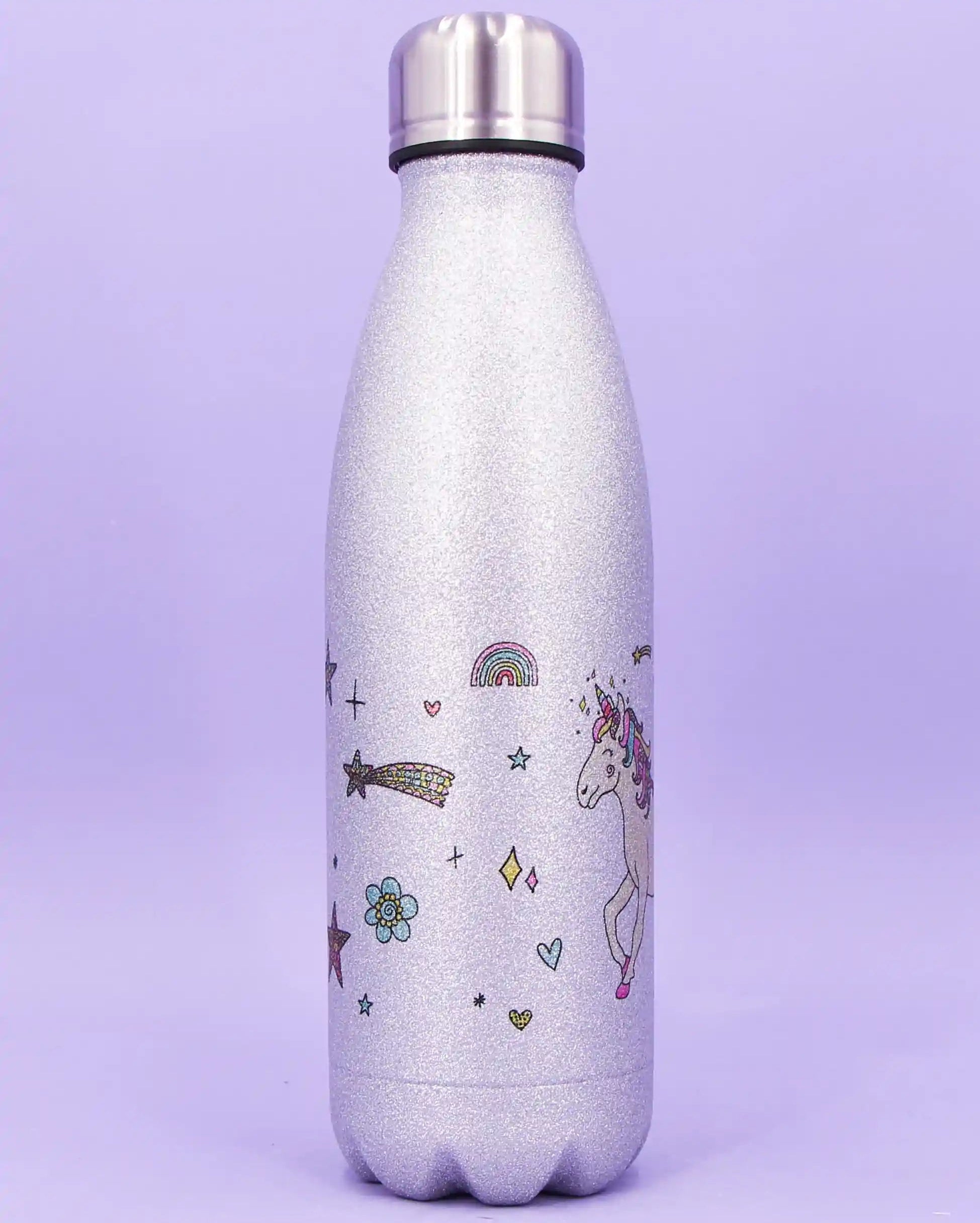 Glitzer-Thermosflasche "Einhorn"-500ml-RollinArt