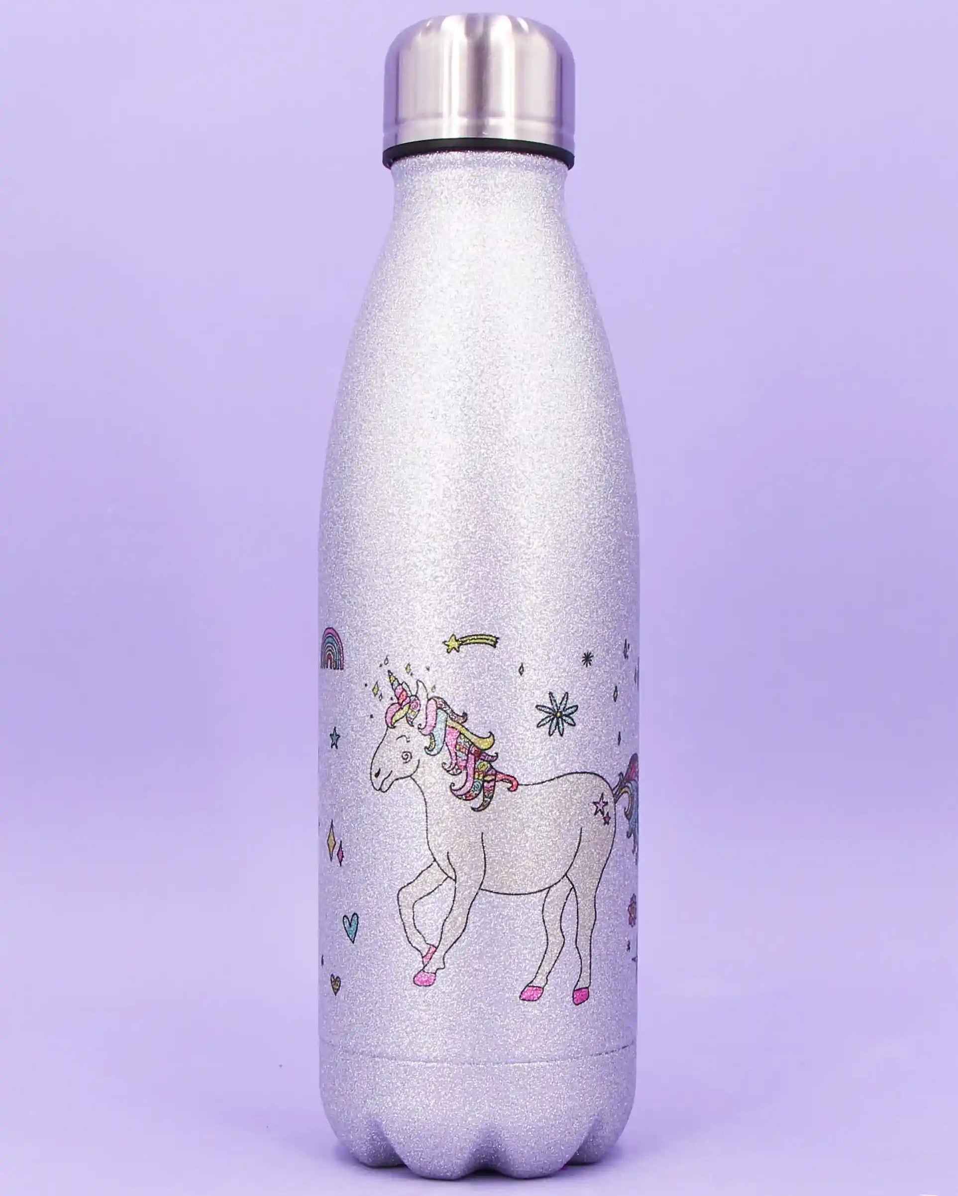 Glitzer-Thermosflasche "Einhorn"-500ml-RollinArt