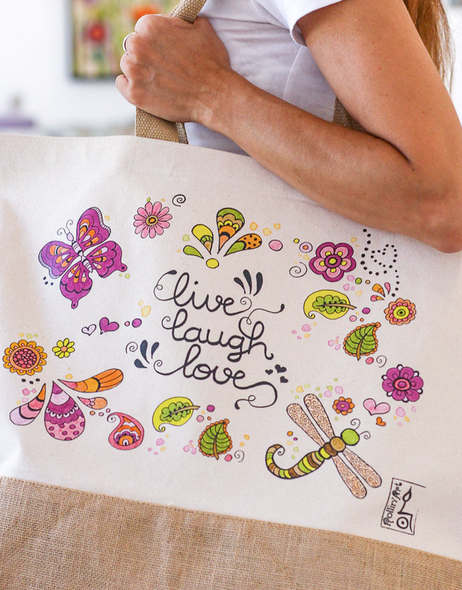 Jutetasche "Live-Laugh-Love"-RollinArt