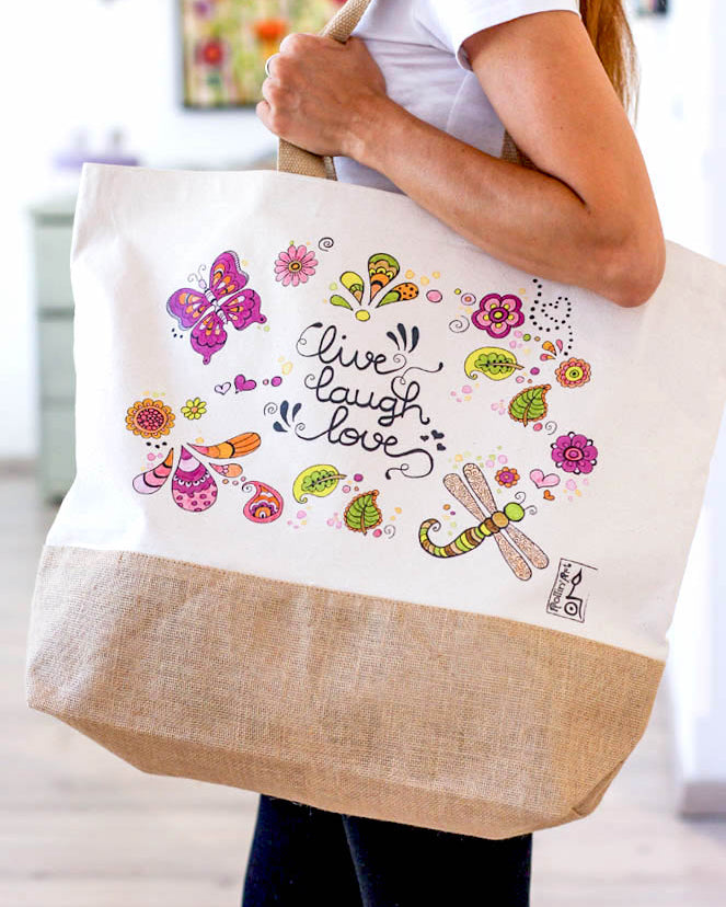 Jutetasche "Live-Laugh-Love"-RollinArt