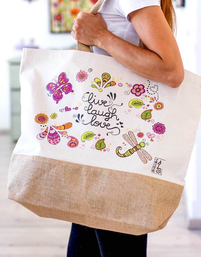 Jutetasche "Live-Laugh-Love"-RollinArt