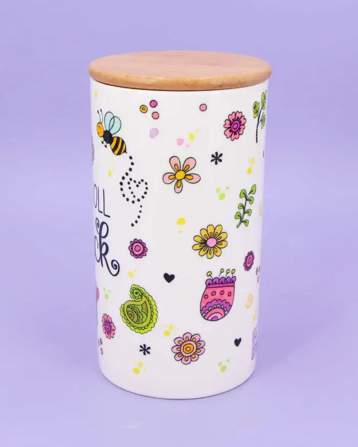 Keramikdose L "Dose voll Glück"-RollinArt