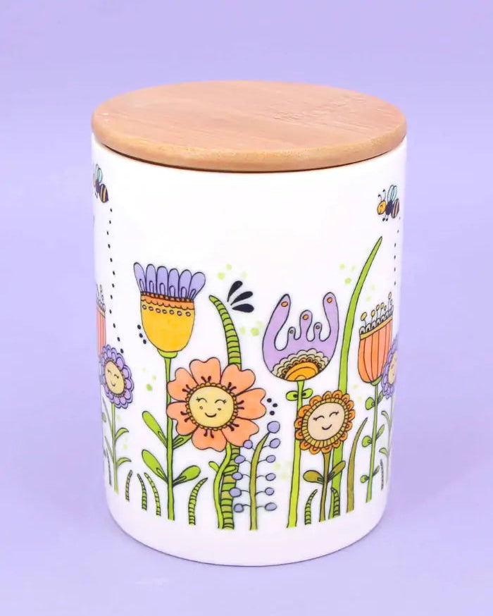 Keramikdose M "Happy Flowers"-RollinArt